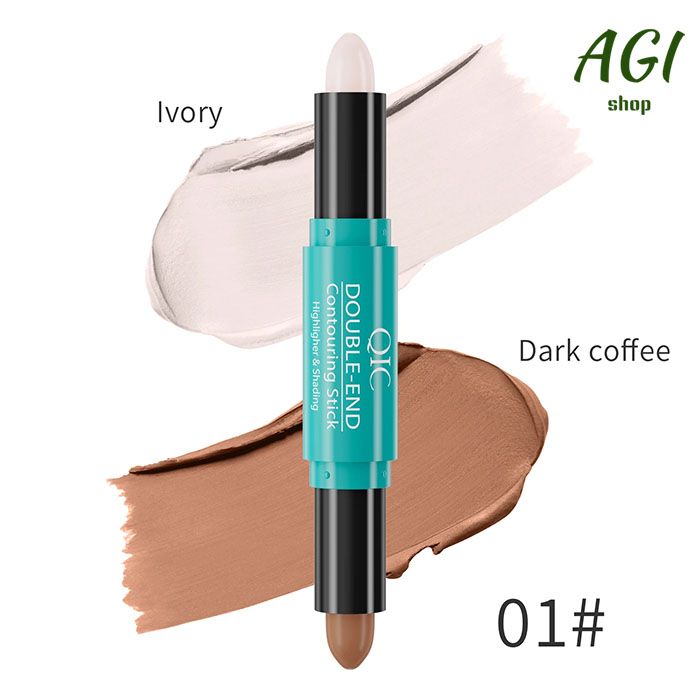 Face Foundation Concealer Pen Long Lasting Dark Circles Corrector Contour Concealers Stick Cosmetic Makeup Dual-ended contouring stick, highlighter brightening shadow stick nose shadow contouring pen