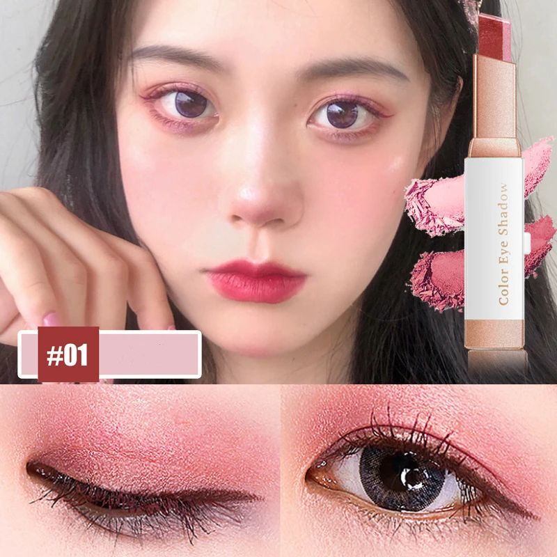 Double Color Glitter Eye shadow Stick Pencil Eyeshadow Makeup Waterproof Bicolor Shimmer Cosmetics Beauty Makeup Tool view 2