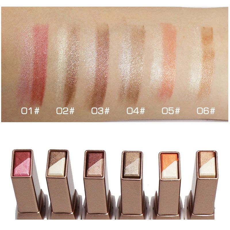 Double Color Glitter Eye shadow Stick Pencil Eyeshadow Makeup Waterproof Bicolor Shimmer Cosmetics Beauty Makeup Tool view 9