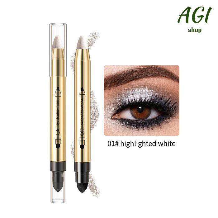 New Arrivals Double End Glitter Eye shadow Stick Pencil Eyeshadow Makeup Highlighter Waterproof Shimmer Base Primer Eyebrow