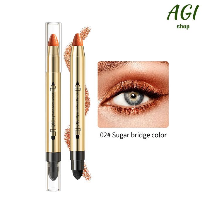 New Arrivals Double End Glitter Eye shadow Stick Pencil Eyeshadow Makeup Highlighter Waterproof Shimmer Base Primer Eyebrow