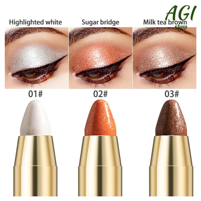 New Arrivals Double End Glitter Eye shadow Stick Pencil Eyeshadow Makeup Highlighter Waterproof Shimmer Base Primer Eyebrow