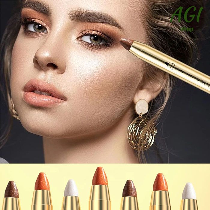 New Arrivals Double End Glitter Eye shadow Stick Pencil Eyeshadow Makeup Highlighter Waterproof Shimmer Base Primer Eyebrow