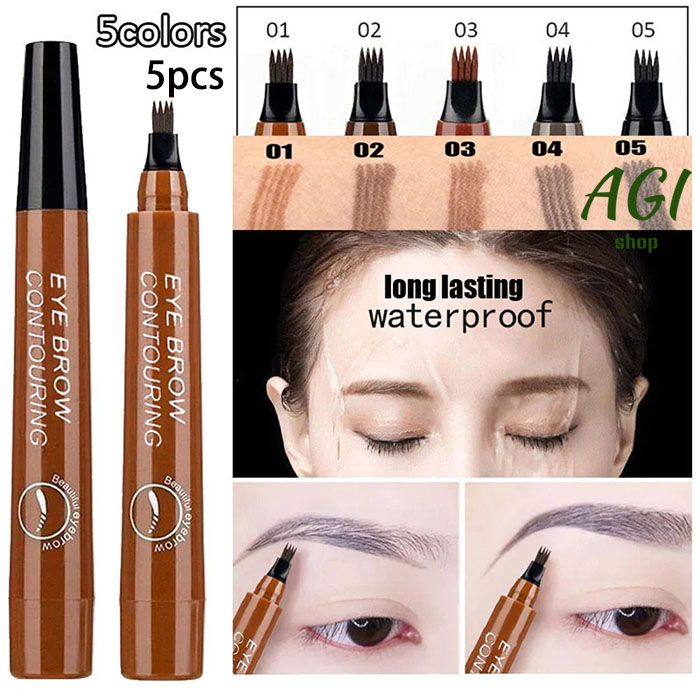 New Arrivals 4 Point Eyebrow Pencil 4 Prong Tip Eyebrow Pen 4 Fork Eyebrow Pencil Makeup Waterproof Liquid Eyebrow Pencil long Lasting like real eyebrow pen Cosmetics view 2