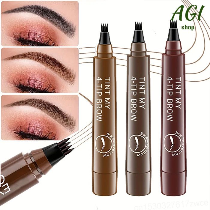 New Arrivals 4 Point Eyebrow Pencil 4 Prong Tip Eyebrow Pen 4 Fork Eyebrow Pencil Makeup Waterproof Liquid Eyebrow Pencil long Lasting like real eyebrow pen Cosmetics