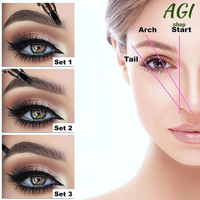 New Arrivals 4 Point Eyebrow Pencil 4 Prong Tip Eyebrow Pen 4 Fork Eyebrow Pencil Makeup Waterproof Liquid Eyebrow Pencil long Lasting like real eyebrow pen Cosmetics view 7