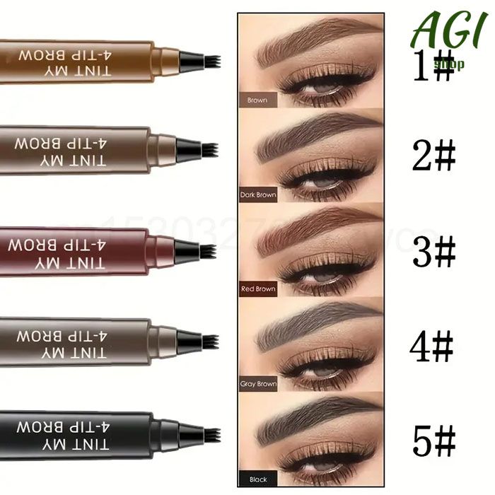 New Arrivals 4 Point Eyebrow Pencil 4 Prong Tip Eyebrow Pen 4 Fork Eyebrow Pencil Makeup Waterproof Liquid Eyebrow Pencil long Lasting like real eyebrow pen Cosmetics view 3