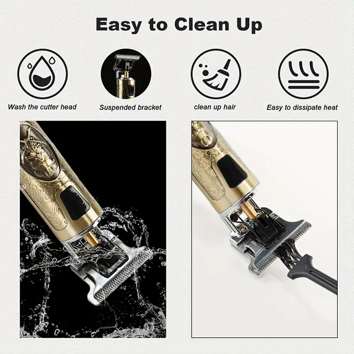 Professional Hair Clipper, Electric Shaver With LCD Display, Hair Clipper, Beard Trimmer, USB-C Charging, Cordless Long Hair Trimmer, Hair/Beard Trimmer Set With 4 Attachment Combs, Holiday Gift