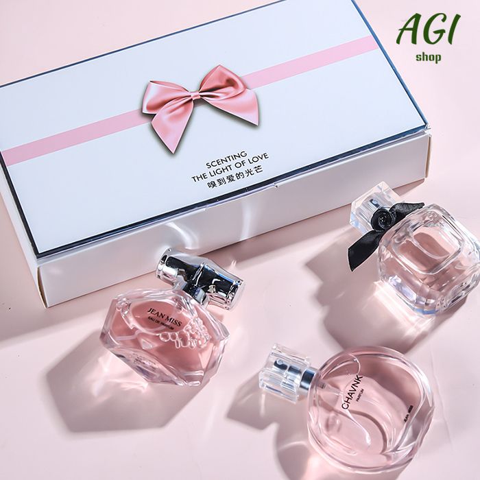 New Arrivals Women Fragrance 30ml*3 Bottles Ladies Perfume Set Flowers Different Fragrance Women Eau De Perfumes Long Lasting Deodorants Girl Student 3Pcs Perfume Set With Gift Box