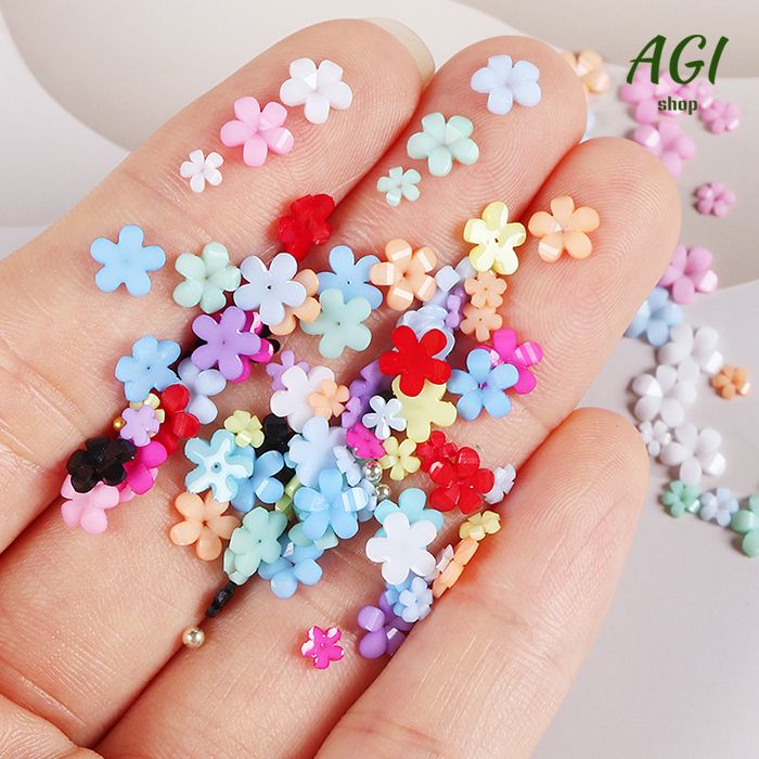 1Box 12 Colors 3D Flower Nail Charms With Rhinestones And Caviar Beads - Nail Art Decoration For Women And Girls Nail Art Accessories
