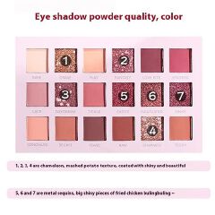18 Colors Eyeshadow Pallete, Pearlescent Matte Glitter Eyeshadow Palette Make Up Eyeshadow Beauty Eye Pallete Waterproof Concealer Makeup Pallete Lasting-Effect Eye Shadow