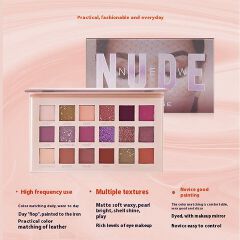 18 Colors Eyeshadow Pallete, Pearlescent Matte Glitter Eyeshadow Palette Make Up Eyeshadow Beauty Eye Pallete Waterproof Concealer Makeup Pallete Lasting-Effect Eye Shadow