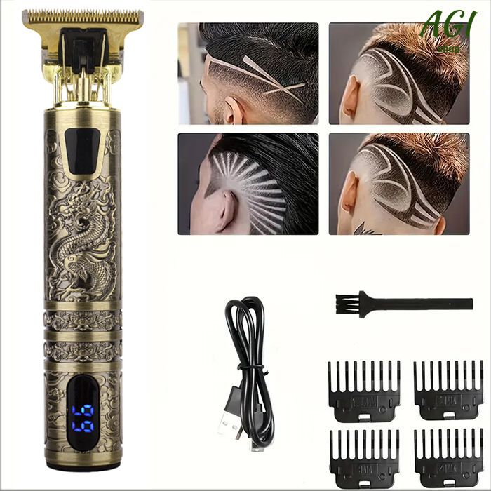 Professional Hair Clipper, Electric Shaver With LCD Display, Hair Clipper, Beard Trimmer, USB-C Charging, Cordless Long Hair Trimmer, Hair/Beard Trimmer Set With 4 Attachment Combs, Holiday Gift