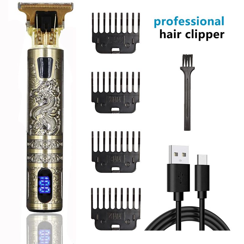 Professional Hair Clipper, Electric Shaver With LCD Display, Hair Clipper, Beard Trimmer, USB-C Charging, Cordless Long Hair Trimmer, Hair/Beard Trimmer Set With 4 Attachment Combs, Holiday Gift