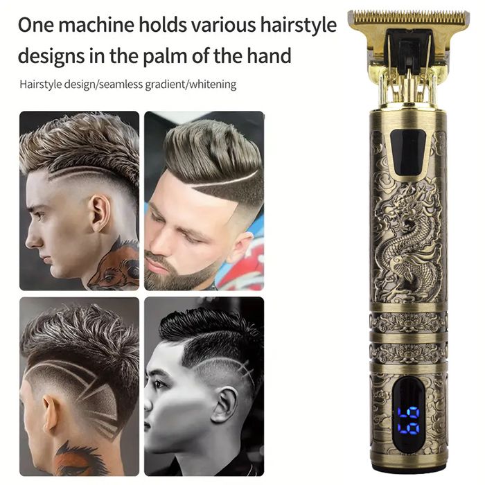 Professional Hair Clipper, Electric Shaver With LCD Display, Hair Clipper, Beard Trimmer, USB-C Charging, Cordless Long Hair Trimmer, Hair/Beard Trimmer Set With 4 Attachment Combs, Holiday Gift