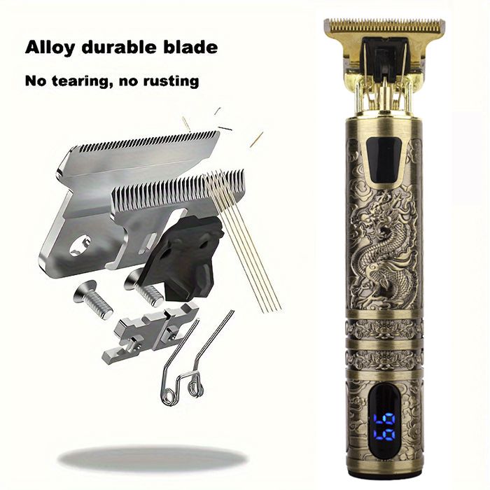 Professional Hair Clipper, Electric Shaver With LCD Display, Hair Clipper, Beard Trimmer, USB-C Charging, Cordless Long Hair Trimmer, Hair/Beard Trimmer Set With 4 Attachment Combs, Holiday Gift