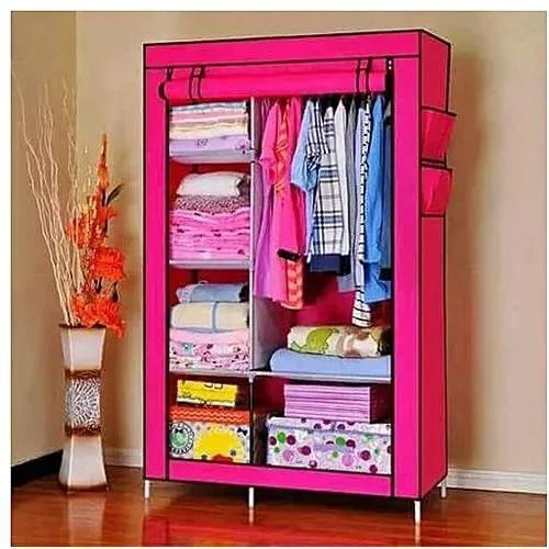 Two column wardrobes wardrobe Portable Closet, Wardrobe Closet with Storage Shelves Non-Woven Fabric Cover Closet Organizer for Bedroom