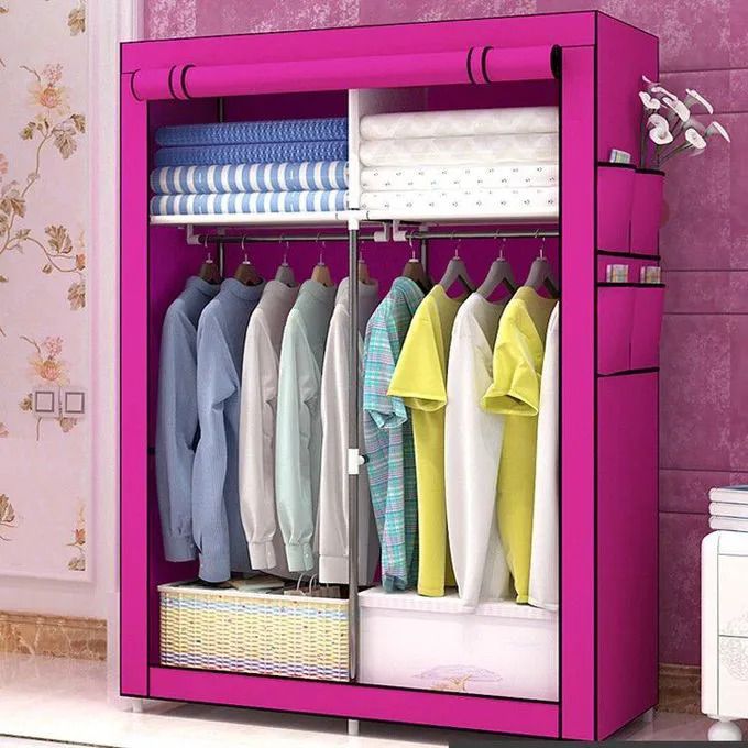 Two column wardrobes wardrobe Portable Closet, Wardrobe Closet with Storage Shelves Non-Woven Fabric Cover Closet Organizer for Bedroom