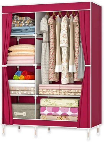 Two column wardrobes wardrobe Portable Closet, Wardrobe Closet with Storage Shelves Non-Woven Fabric Cover Closet Organizer for Bedroom