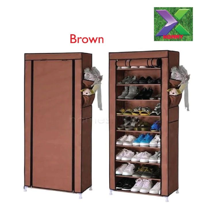 HOT DEALS!!Single column 9- layers shoerack Non-woven Cloth Shoe Rack Portable Shoe Rack