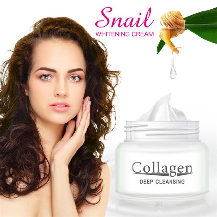 Herbal snail collagen deep cleansing cream. Collagen & Snail Whitening Cream Day and Night Whitening Face Cream-80g