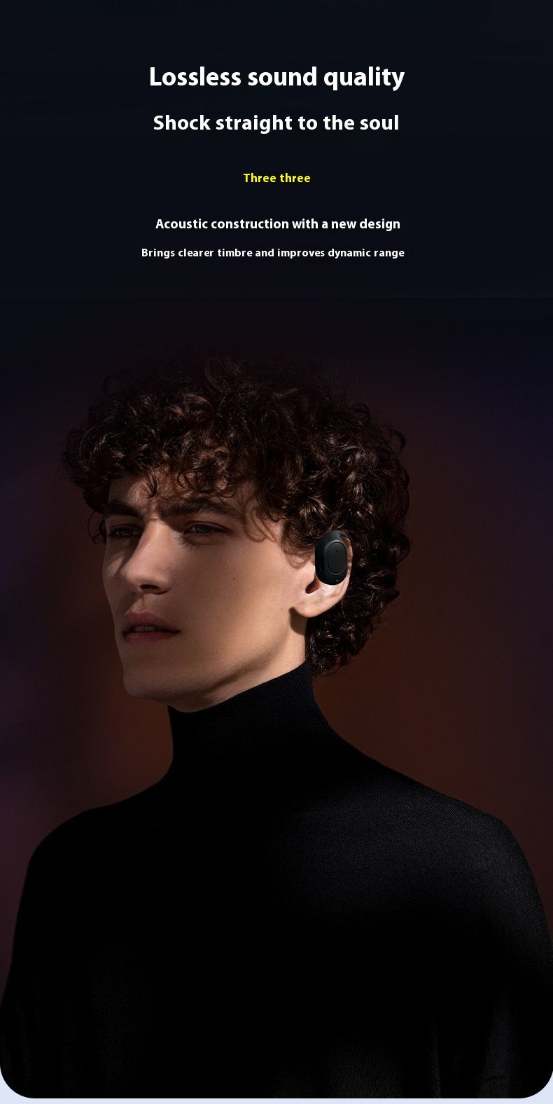 Single-ear Bluetooth Earphones Bone conduction in left ear hanging ear high power stereo ear noise reduction waterproof Running Sports Wireless Headphones Mobile Accessories for iOS Android phones