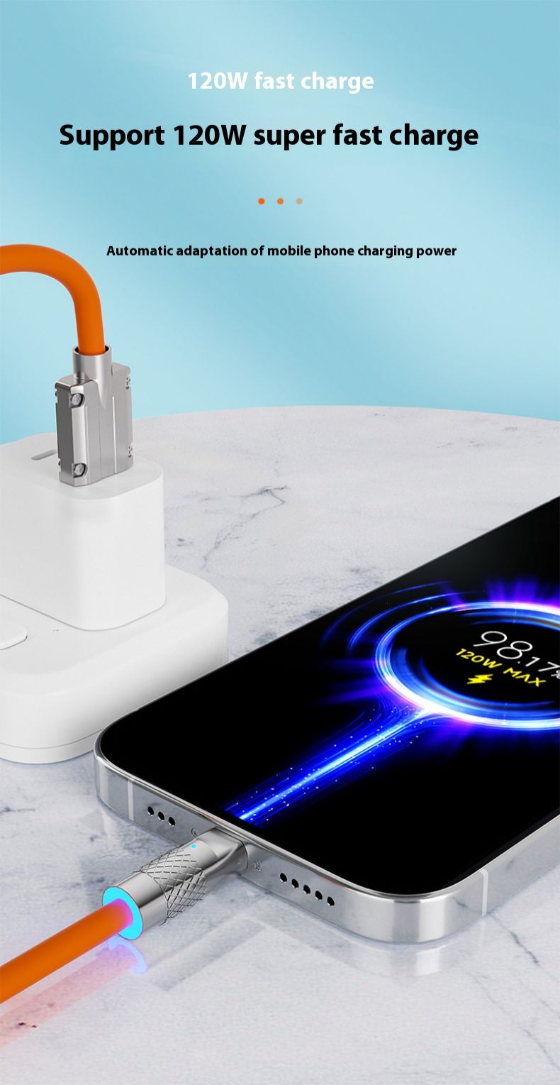 Charger cables Fast charging data cables Max120W 2.4A Charging Cable/ 3 specifications to choose from 【3-in-1 charging cables】【 Type-C charging cables】【Android charging cables】