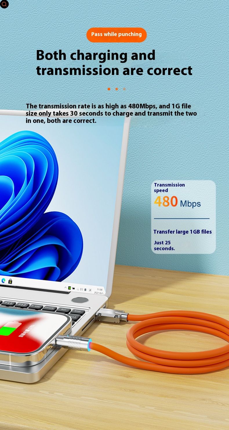 Charger cables Fast charging data cables Max120W 2.4A Charging Cable/ 3 specifications to choose from 【3-in-1 charging cables】【 Type-C charging cables】【Android charging cables】