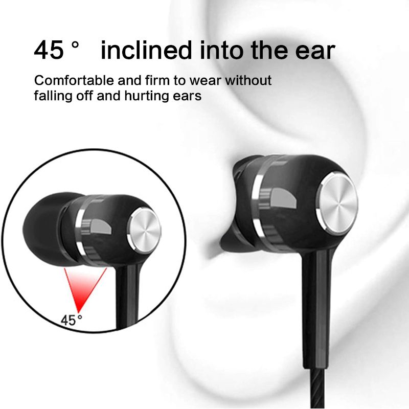 Top Sale Wired Earphones 3.5mm with Microphone Noise Isolating Surround Free Bass Stereo In-ear Gaming Running Sport Earphones Subwoofer earbuds Mobile Accessories For Android phones Black Pink