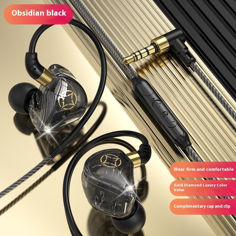 New 3.5mm Wired Earphones In-ear Noise Reduction Earpods HiFi Fever Heavy Bass Earbuds Gaming Headphones with Microphone Headphones