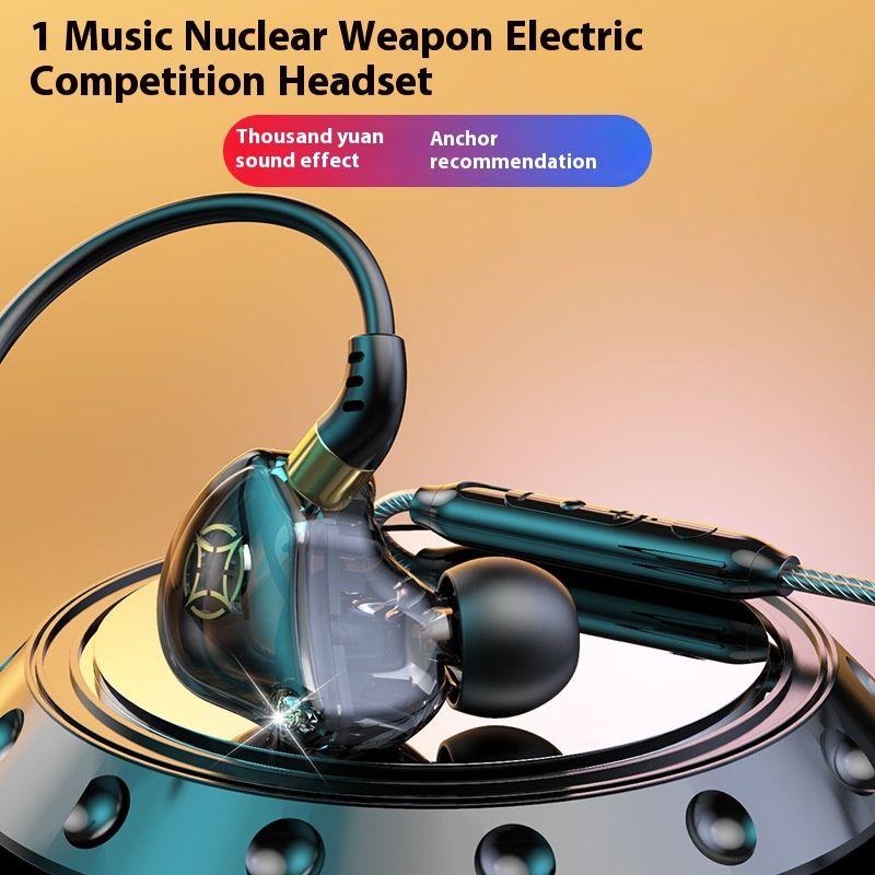 New 3.5mm Wired Earphones In-ear Noise Reduction Earpods HiFi Fever Heavy Bass Earbuds Gaming Headphones with Microphone Headphones