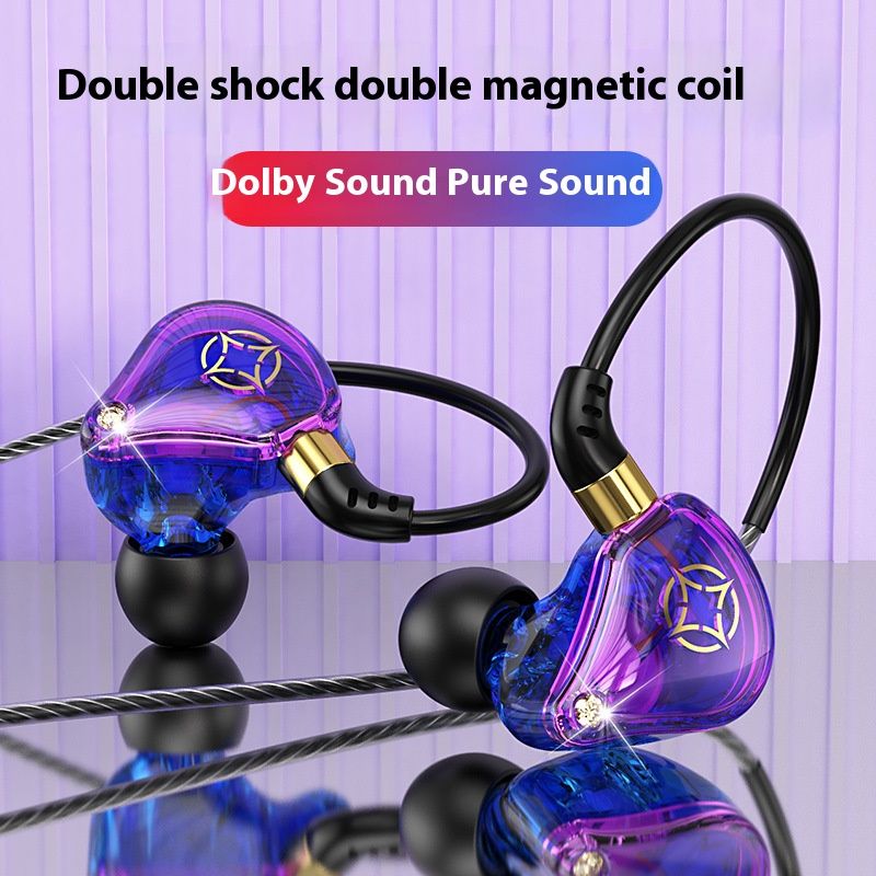 New 3.5mm Wired Earphones In-ear Noise Reduction Earpods HiFi Fever Heavy Bass Earbuds Gaming Headphones with Microphone Headphones