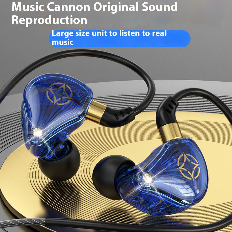 New 3.5mm Wired Earphones In-ear Noise Reduction Earpods HiFi Fever Heavy Bass Earbuds Gaming Headphones with Microphone Headphones
