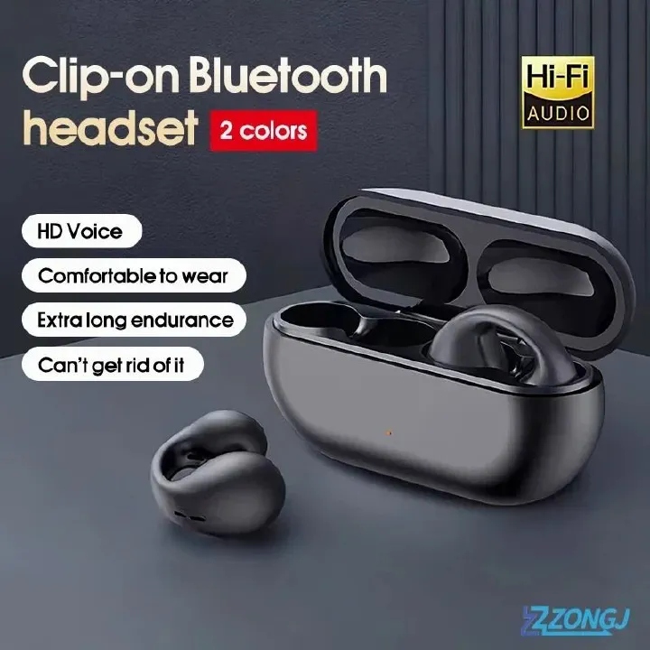 Bluetooth Earpods Running Wireless Earbuds Ear-Clip TWS HiFi True Wireless Stereos Earpods Sports Headset Bone Conduction With Power Bank For All Phone Bluetooth Earphones