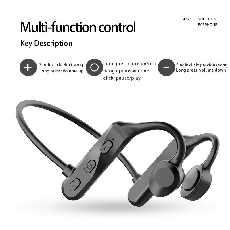 Bone Conduction Headphones Bluetooth Earphones Waterproof Earphones Sports Earphones Ear Hook Wireless Headset Bass Hifi Stereo