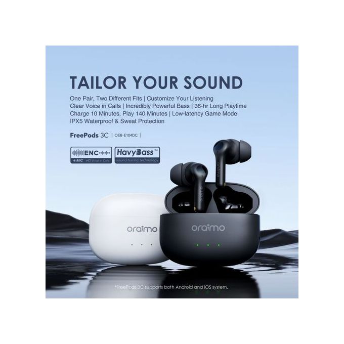 Oraimo Heavy Bass FreePods 3C ENC True Wireless Earbuds