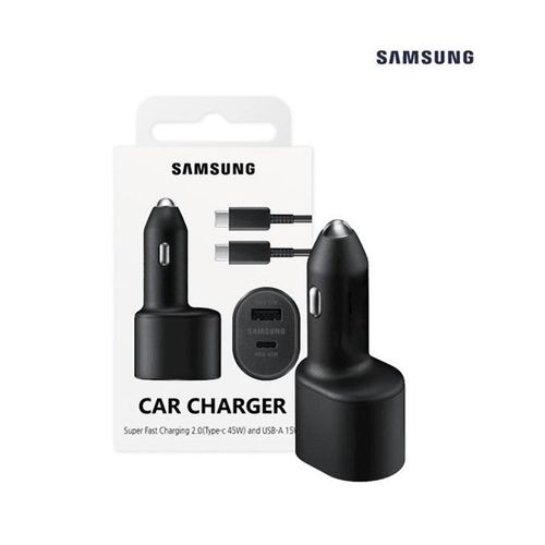 Samsung Super Fast Dual Car Charger Adapter(45W+15W) Two Port Pd With USB Type C Cable