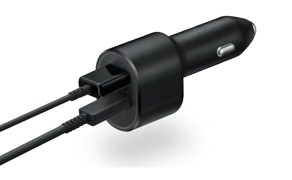 Samsung Super Fast Dual Car Charger Adapter(45W+15W) Two Port Pd With USB Type C Cable