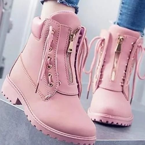 PU Leisure Shoes Women Boots Comfort Flat Heel Ankle Casual Lady Boot