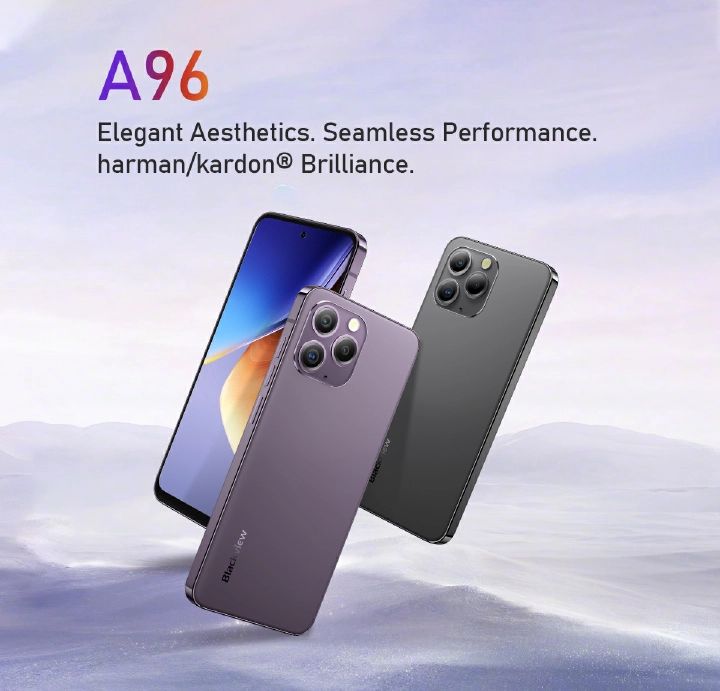 Blackview A96 12GB+256GB  6.5 Inches 48MP+8MP+16MP Camera Android 13 Fingerprint Identification Smartphone Helio G99 4380 mAh Mobile Phone 6.5'' 2.4K Display With 120Hz Cellphone