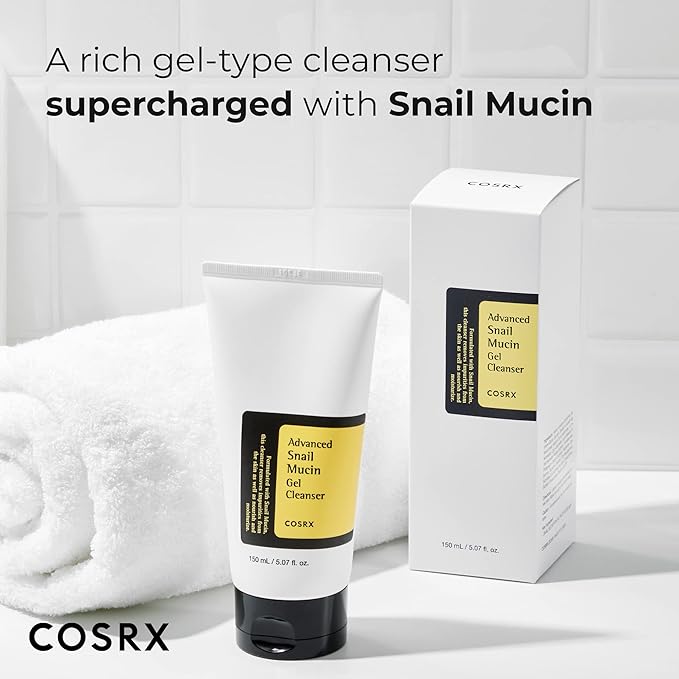 COSRX Advanced Snail Mucin Gel Cleanser, 5.07 Fl Oz / 150 mL | Rich Daily Deep Cleansing Gel for Dry & Sensitive Skin