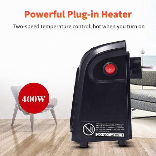 Fan Heater Electric Home Mini Room Air Wall Handy heater-Black