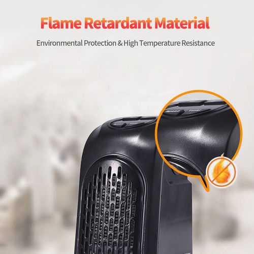 Fan Heater Electric Home Mini Room Air Wall Handy heater-Black
