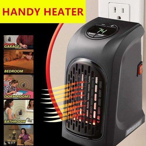 Fan Heater Electric Home Mini Room Air Wall Handy heater-Black