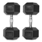 15KG DOUBLE Black Hexagon Dumbells Weight Set