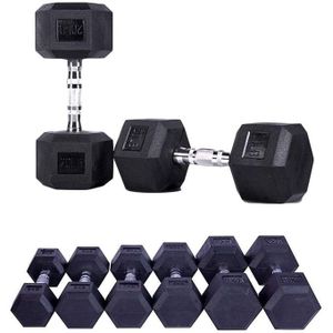 15KG DOUBLE Black Hexagon Dumbells Weight Set