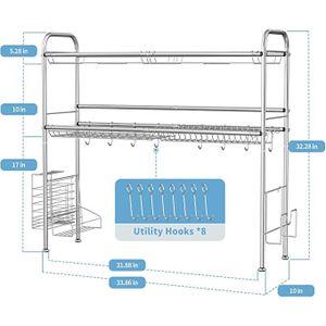 Over The Sink 2 Tier Silver Over The Sink Dish Drainer