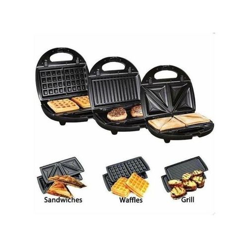 Sokany 3 in 1 Electric Bread toaster Sandwich Maker, Press Grill and Waffle Iron Set with Removable Non-Stick Plates,