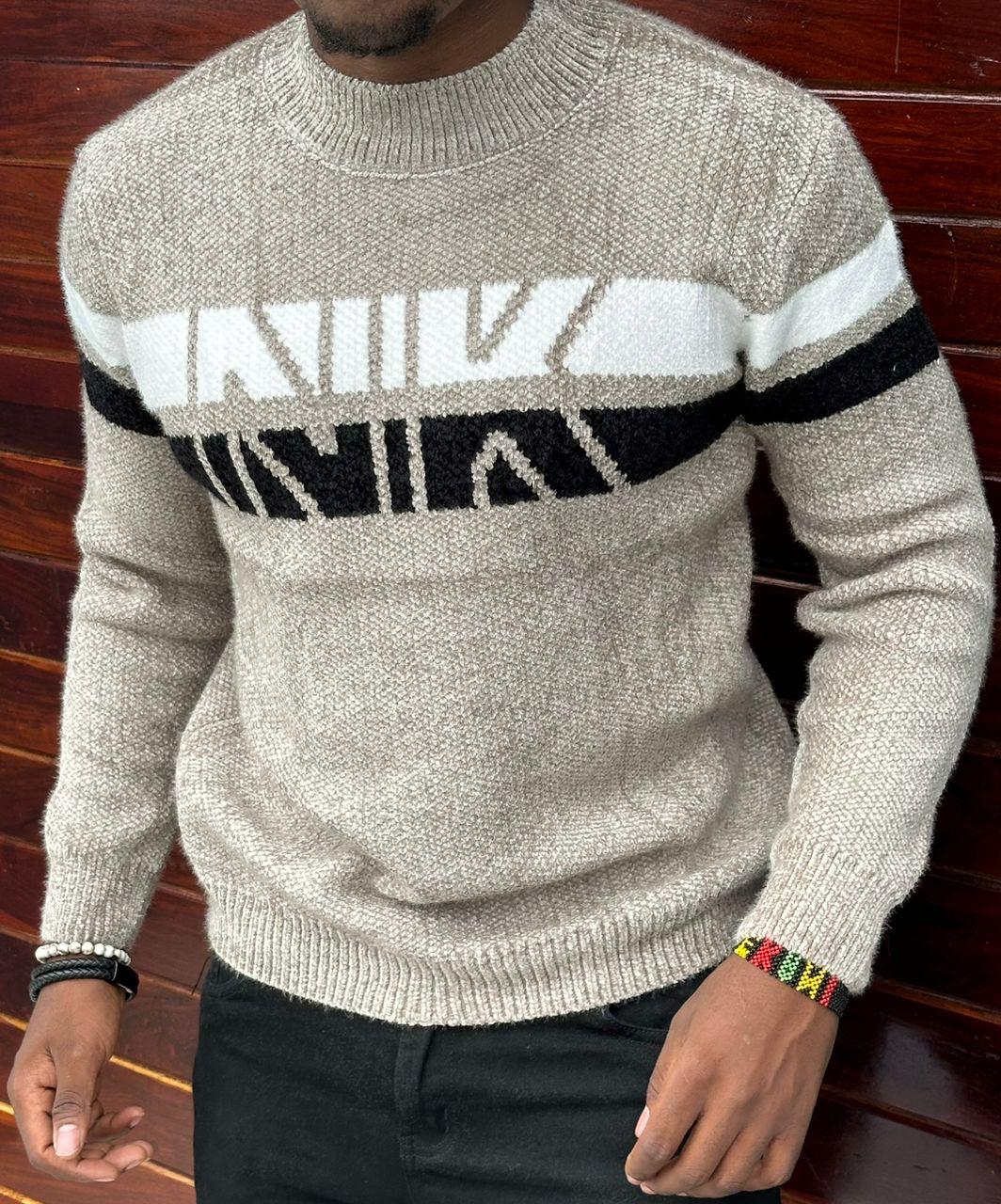 Men's Long Sleeve Round Neck Sweater Jumper Knit Top with Checkered Plaid Print Men's Color Lock Long Sleeve Round Neck Pullover Sweater Thermal