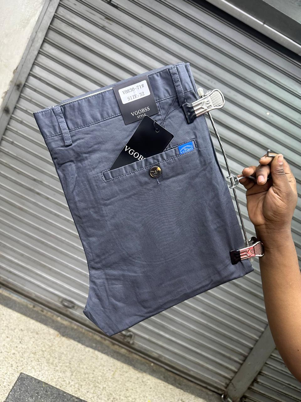 Classic timeless High quality soft Khaki men trousers straight slim fit smart casual trouser